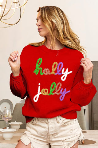 Red Holly Jolly Sweater-Sandi's Styles