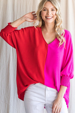 Hot, pink, and red top-Sandi's Styles
