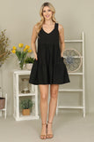 Textured Black Sleeveless Dress-Sandi's Styles