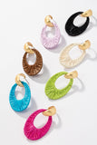 Raffia Oval Hoop Earrings-Sandi's Styles