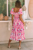 Pink Abstract Midi Length Dress-Sandi's Styles