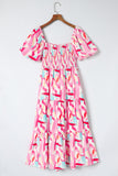 Pink Abstract Midi Length Dress-Sandi's Styles