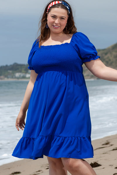 white christmas dresses Royal Blue Curvy-Plus Dress XL