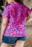 Pink and Blue Leopard Print Top Curvy-Plus-Sandi's Styles