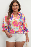 Purple Floral Print Top Curvy-Plus Top-Sandi's Styles