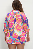 Purple Floral Print Top Curvy-Plus Top-Sandi's Styles