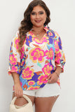 Purple Floral Print Top Curvy-Plus Top-Sandi's Styles