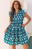 Teal Tiered Dress-Sandi's Styles