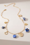 Blue blossom charm necklace-Sandi's Styles