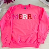 Merry Bright Pink Sweatshirt Regular and Curvy-Plus-Sandi's Styles
