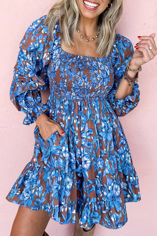 Blue and Brown Dress-Sandi's Styles