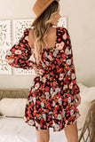 Black and Rust Floral Dress-Sandi's Styles