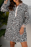 Leopard Print Dress With Contrast Trim