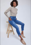 Curvy Fit Slanted Ankle Jeans-Sandi's Styles