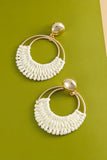 Boho Raffia Hoop Earrings