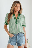Green Stripe Top