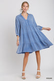 Blue Tiered Dress-Sandi's Styles