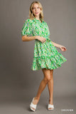 Green Mix Print Dress