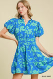 Blue and Mint Floral Dress