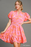 Pink and Orange Floral Dress