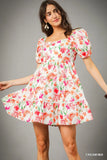 White Floral Print Dress-Sandi's Styles