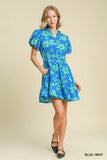 Blue and Mint Floral Dress