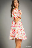 White Floral Print Dress-Sandi's Styles