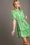 Green Mix Print Dress