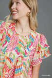 Cream Tropical Print Top