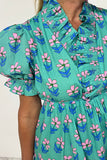 Teal and Pink Floral Dress