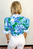 Blue And Green Floral Top-Sandi's Styles