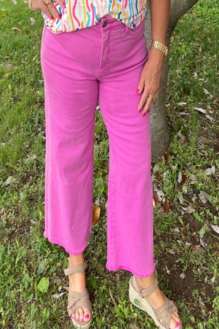 Pink Cropped Jeans-Sandi's Styles