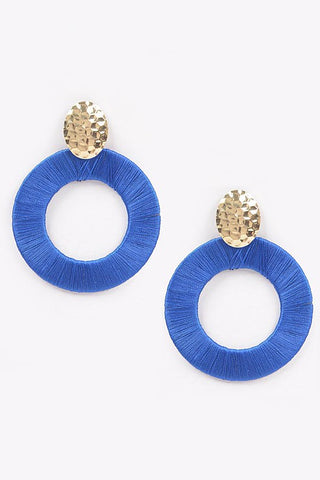 Colorful thread earrings