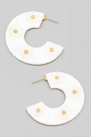 White Hoop Earrings-Sandi's Styles