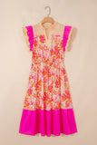 Pink Floral Midi Dress-Sandi's Styles