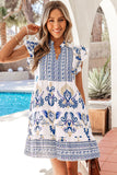 Navy and Cream Dress-Sandi's Styles