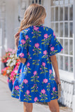 Royal Blue Floral Dress-Sandi's Styles