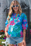 Blue Floral Top-Sandi's Styles