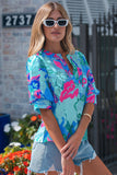 Blue Floral Top-Sandi's Styles
