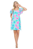 Sky Blue Floral Dress