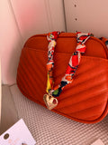 Orange Print Scarf Necklace