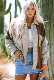 Brown Herringbone Shacket