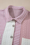 Pink Herringbone Shacket