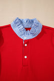 Red Dress with Stripe Trim