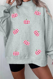 Gray with Pink Pumpkin Sequin Check Top