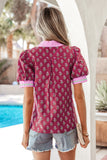 Burgundy and Pink Top