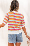 Stripe Short Sleeve Sweater-Sandi's Styles
