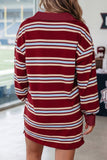 Burgundy Stripe Dress-Sandi's Styles