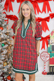 Red and Green Plaid Dress-Sandi's Styles