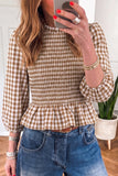 Brown Gingham Top
